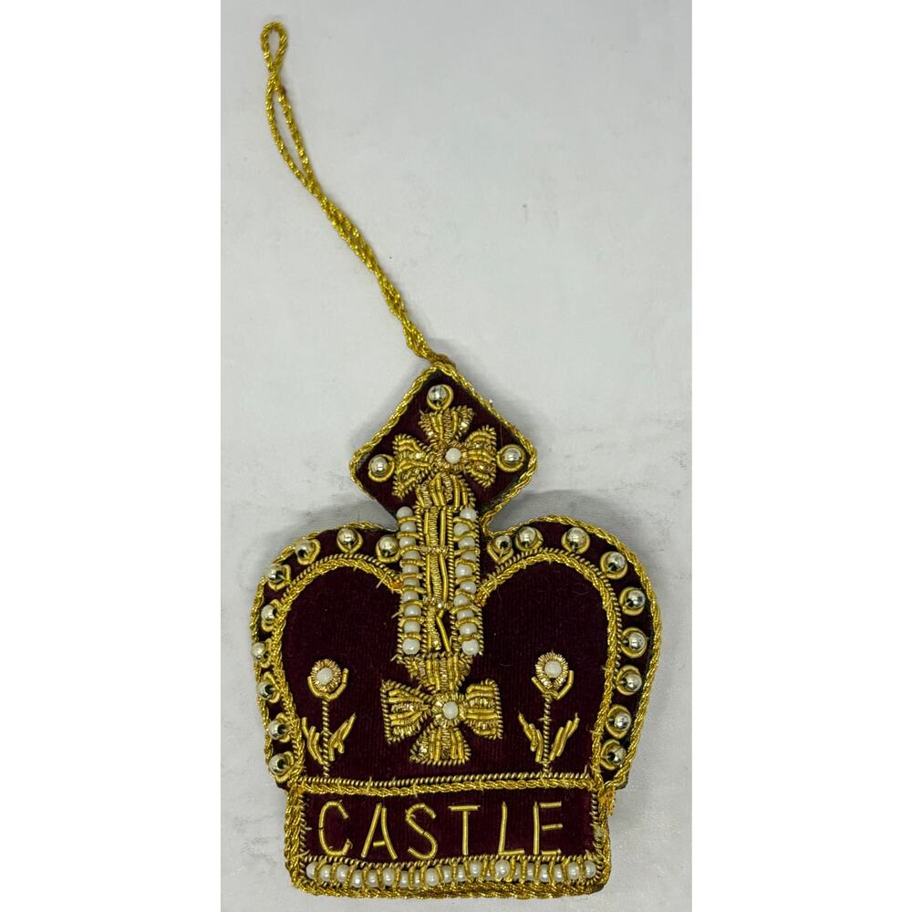 Vintage Royal Collection Trust Castle Howard Velvet Beaded Ornament 4”